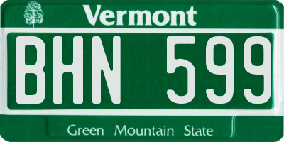 VT license plate BHN599
