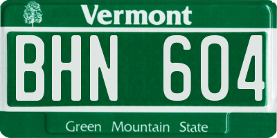 VT license plate BHN604