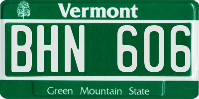 VT license plate BHN606