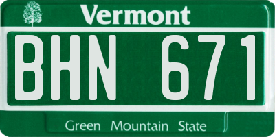 VT license plate BHN671