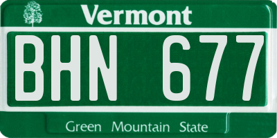 VT license plate BHN677