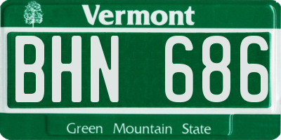 VT license plate BHN686