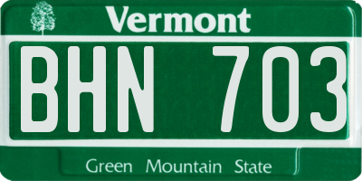 VT license plate BHN703