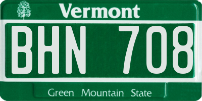 VT license plate BHN708