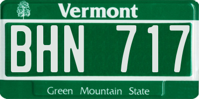 VT license plate BHN717
