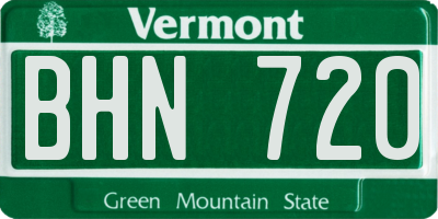 VT license plate BHN720