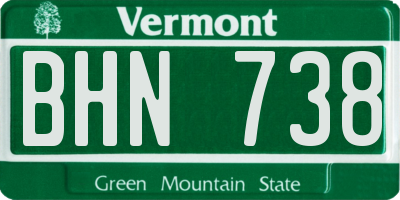 VT license plate BHN738