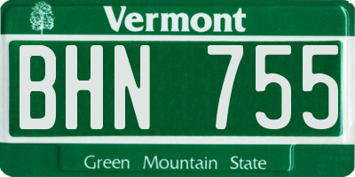 VT license plate BHN755