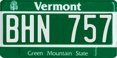 VT license plate BHN757