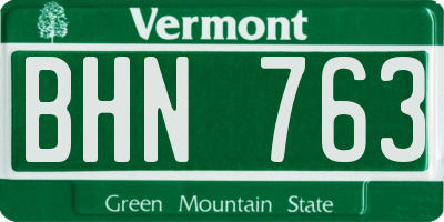 VT license plate BHN763
