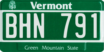 VT license plate BHN791