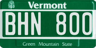 VT license plate BHN800