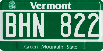 VT license plate BHN822