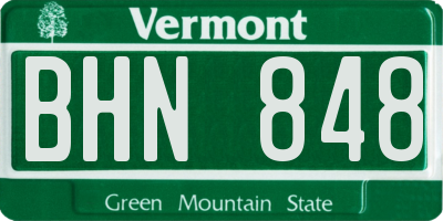 VT license plate BHN848