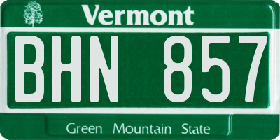 VT license plate BHN857