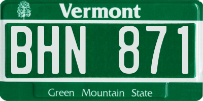 VT license plate BHN871
