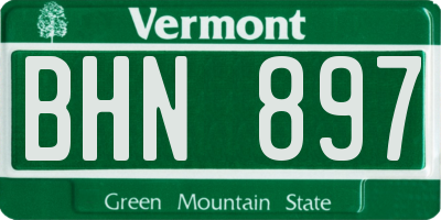 VT license plate BHN897