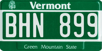 VT license plate BHN899