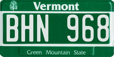 VT license plate BHN968