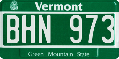 VT license plate BHN973