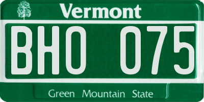 VT license plate BHO075