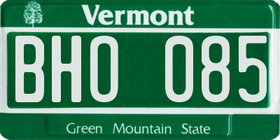 VT license plate BHO085