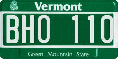 VT license plate BHO110