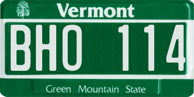 VT license plate BHO114