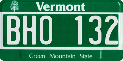 VT license plate BHO132