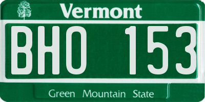 VT license plate BHO153