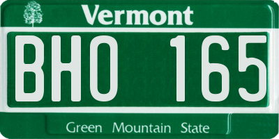 VT license plate BHO165