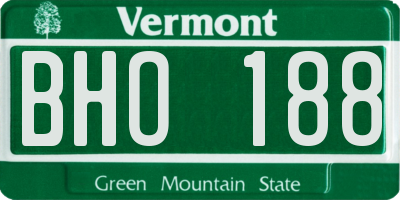 VT license plate BHO188