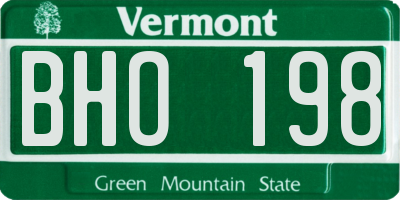VT license plate BHO198