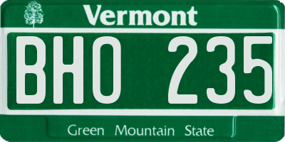 VT license plate BHO235