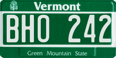 VT license plate BHO242