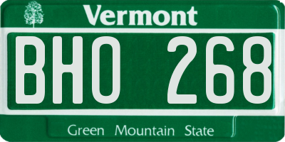 VT license plate BHO268