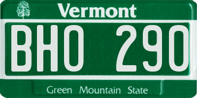 VT license plate BHO290