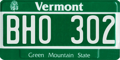 VT license plate BHO302