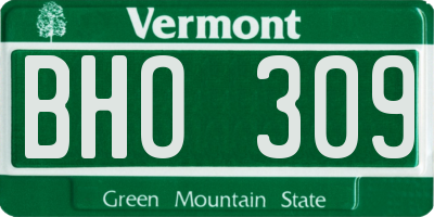 VT license plate BHO309