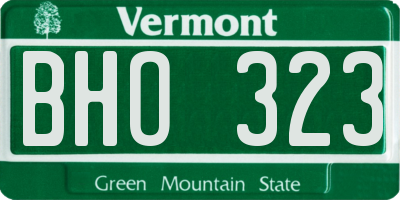 VT license plate BHO323
