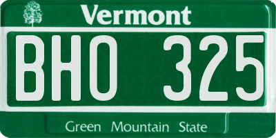 VT license plate BHO325