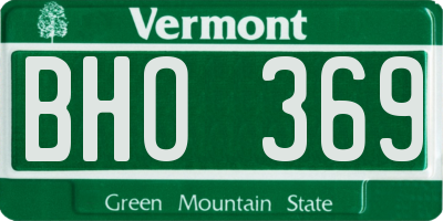 VT license plate BHO369