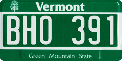 VT license plate BHO391