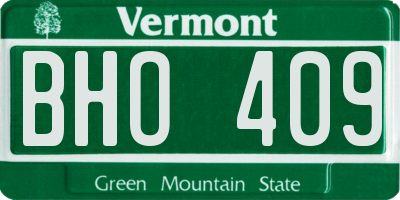 VT license plate BHO409