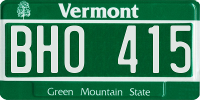 VT license plate BHO415