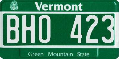 VT license plate BHO423