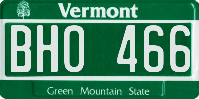 VT license plate BHO466