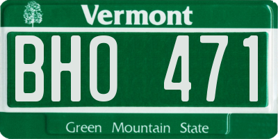 VT license plate BHO471