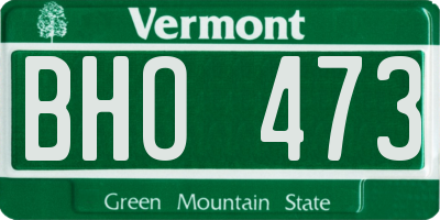 VT license plate BHO473