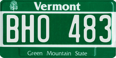 VT license plate BHO483